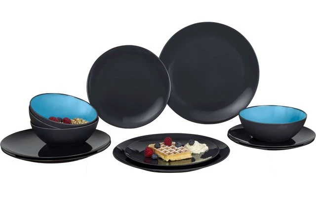 Gimex Grey-Line Melamin Geschirr-Set 12-tlg. 1 Gimex Grey-Line Melamin Geschirr-Set 12-tlg.
