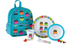 Flamefield Camper Smiles Junior Geschirr-Set 5-tlg. Inkl. Rucksack