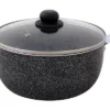 Berger Aluminium Kochtopf Stone Rock Mit Glasdeckel 20 Cm 2,7 Liter