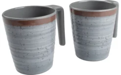 Bo-Camp Melamin Henkelbecher 400 Ml Set 4 Stück Grau / Braun -Verkaufe Mobilkuche 385531 2833807