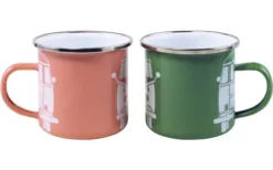 VW Collection T1 Bus Emaille Tassen Set 2 Stück 350 Ml Grün / Rosa -Verkaufe Mobilkuche 410210 2980349
