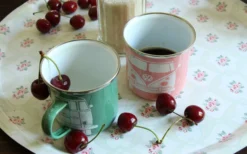 VW Collection T1 Bus Emaille Tassen Set 2 Stück 350 Ml Grün / Rosa -Verkaufe Mobilkuche 410420 2980355