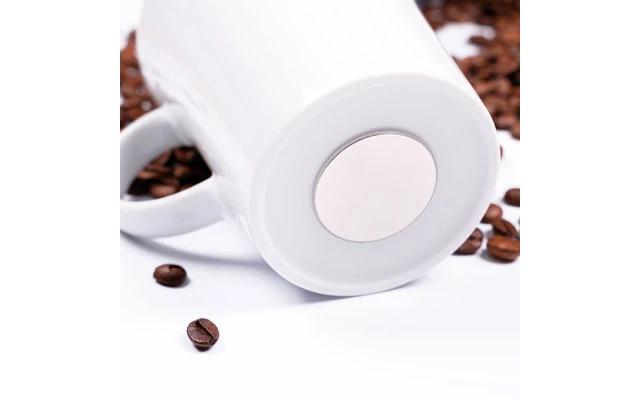 Silwy® Porzellan Magnet Henkel Tassen Inkl. Metall-Nano-Gel-Pads 2 Stück Schwarze Untersetzer 1 Silwy® Porzellan Magnet Henkel Tassen Inkl. Metall-Nano-Gel-Pads 2 Stück Schwarze Untersetzer