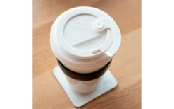 Silwy® To-Go-Cup Porzellan Becher Mit Deckel Inkl. Metall-Nano-Gel Pad Untersetzer (350 Ml) -Verkaufe Mobilkuche 435780 3104630