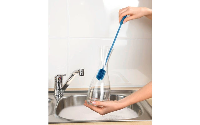 Wenko Silikon Flaschenbürste Blau 2 Wenko Silikon Flaschenbürste Blau – Bild 2