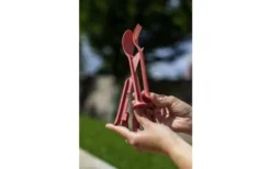 Koziol Klikk Pocket Besteck-Set 3-teilig Nature Ash Gray