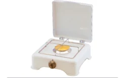 GOK Gaskocher 1-flammig 50 Mbar 2,7 KW Weiss Anschluss RST8 Edelstahl-Rost